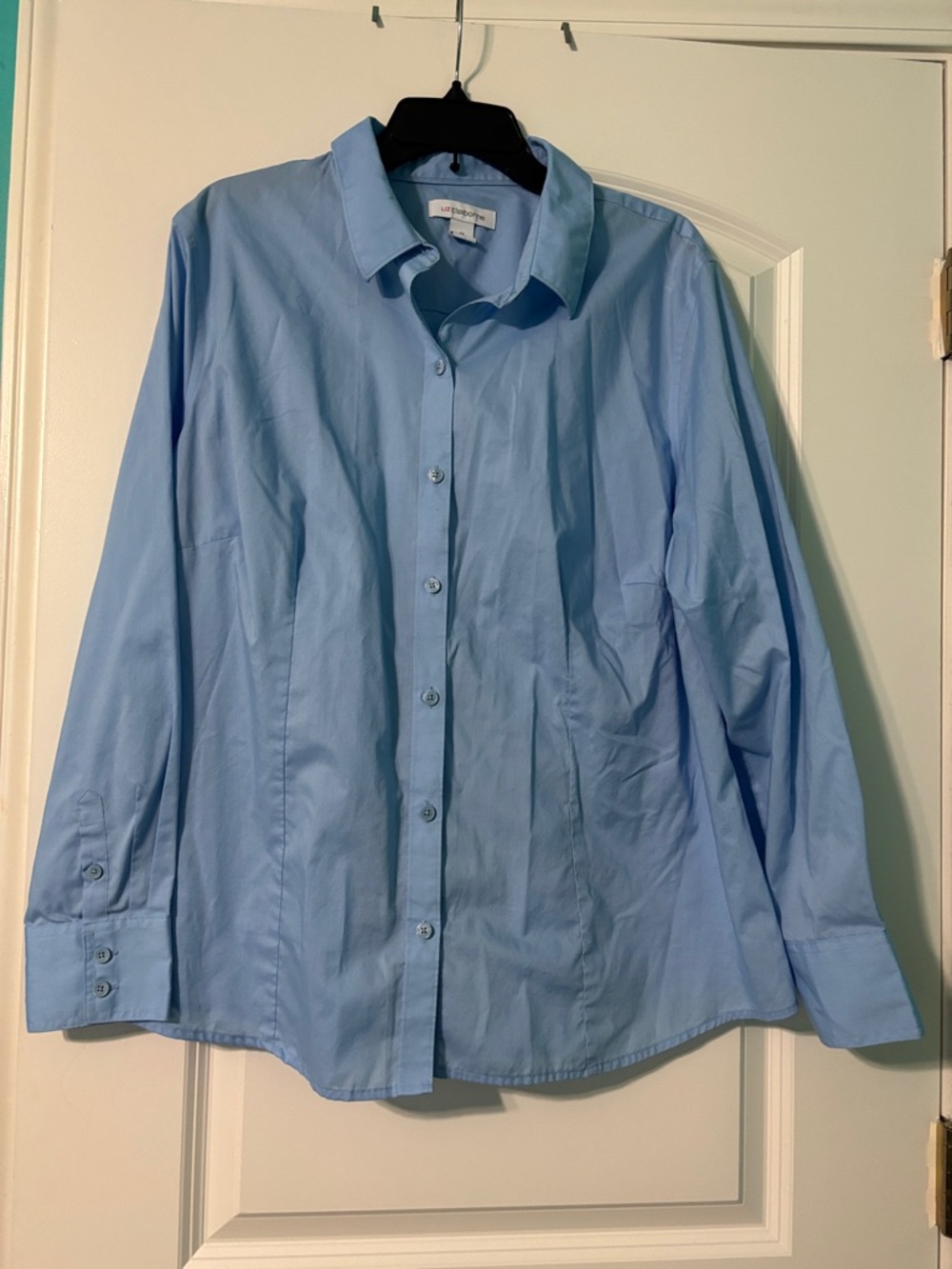 Liz Claiborne Light Blue Spring Summer Women’s Button-Down Shirt